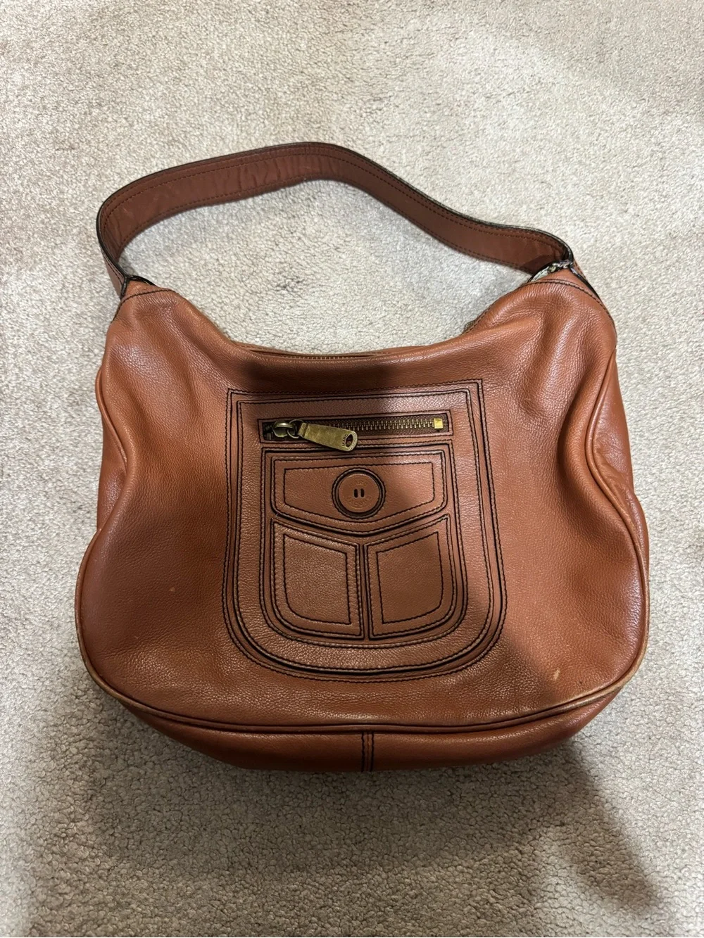 Marc Jacobs Chestnut Brown Leather Shoulder Bag